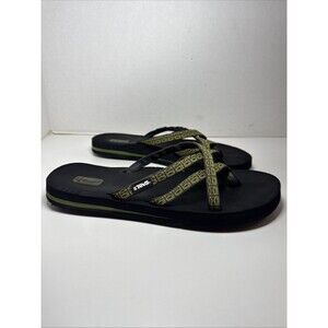 Teva Mush Womens Sz 9 Green Slip On Slides Sandals Shoes Flip Flops Hike Water